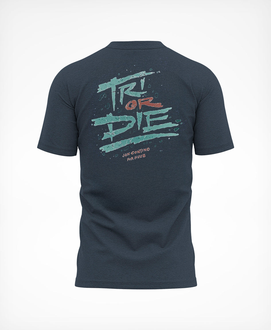 Tri Or Die T-Shirt Blue-Grey
