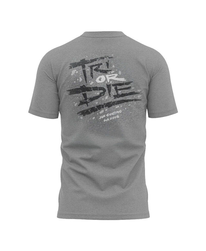Tri Or Die T-Shirt Light Grey - Image 2