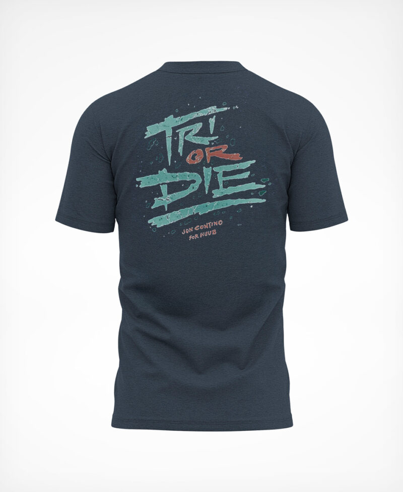 Tri Or Die T-Shirt Blue-Grey - Image 2